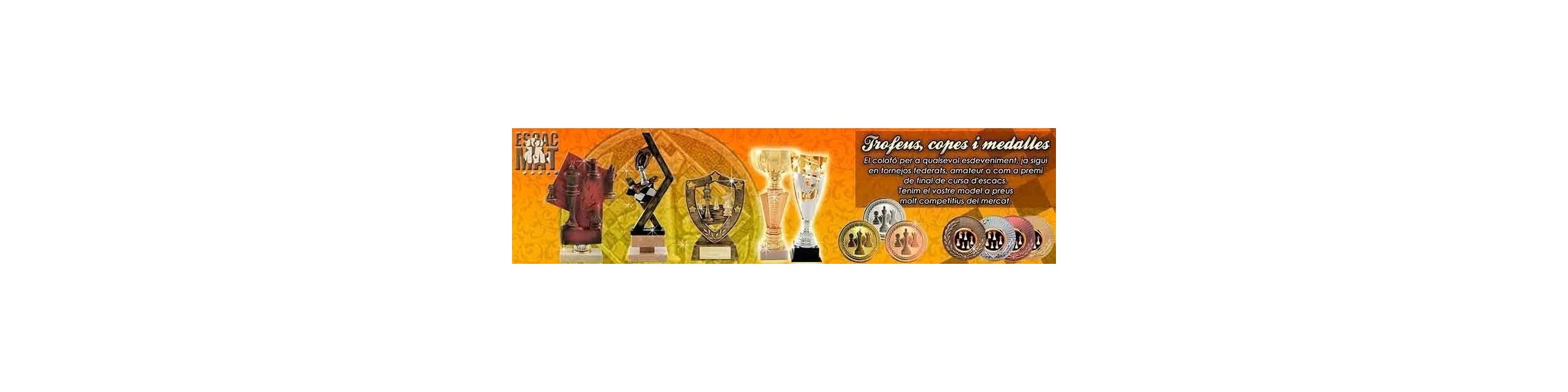 Cups, trophies and medals with motifs of chess