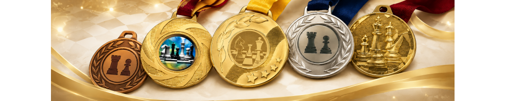 Gran varietat de medalles i discos amb tots els esports, sobretot escacs