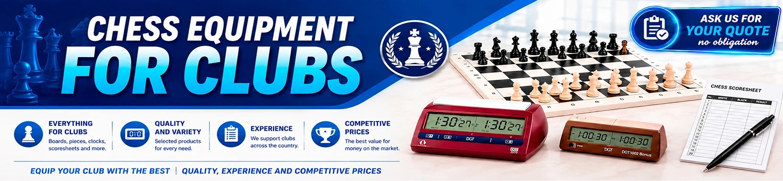 Chess equipment for clubs and schools