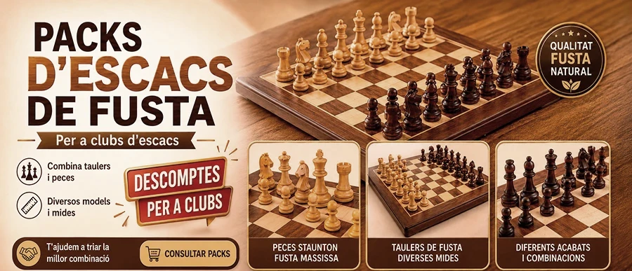 Packs d'escacs de fusta per a clubs