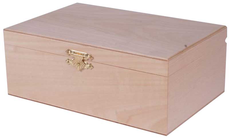 Estuche de madera clara para piezas de ajedrez