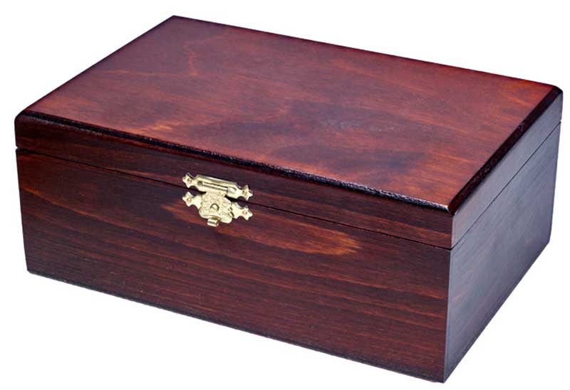 Estuche de madera color caoba para piezas de ajedrez