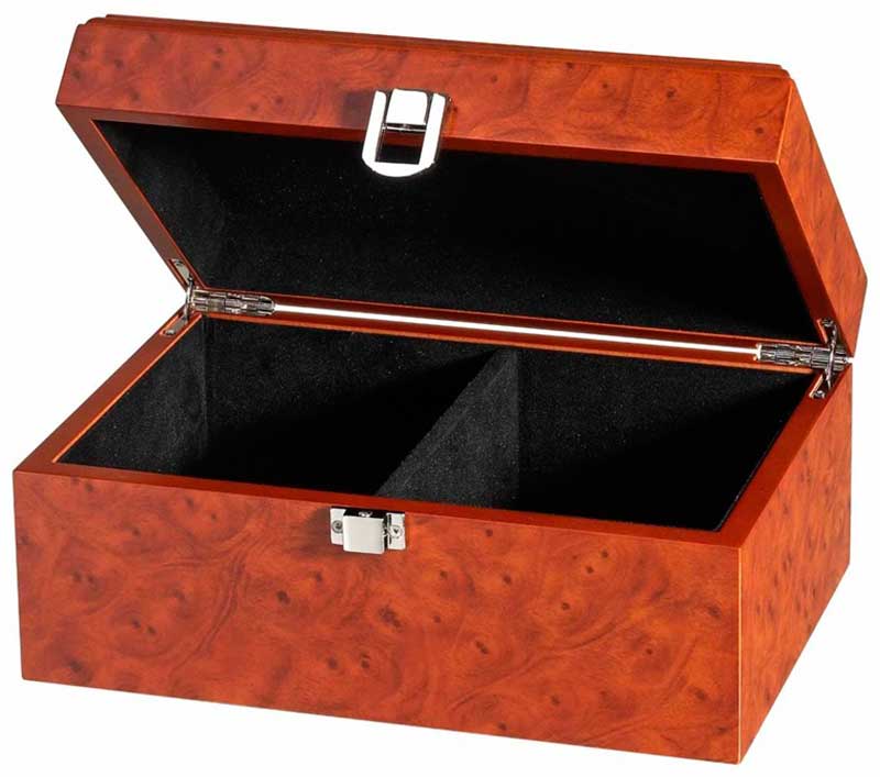 Estuche de lujo con fieltro interior para piezas de ajedrez