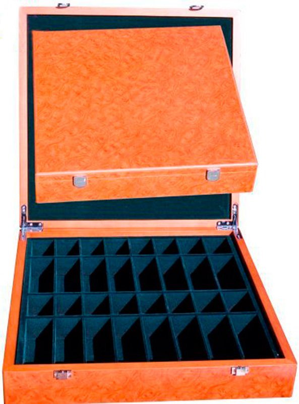 Caja plana de lujo para piezas de ajedrez