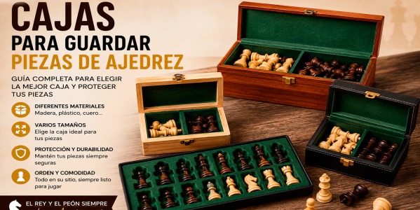 Cajas para guardar piezas de ajedrez, de madera, plástico, cuero