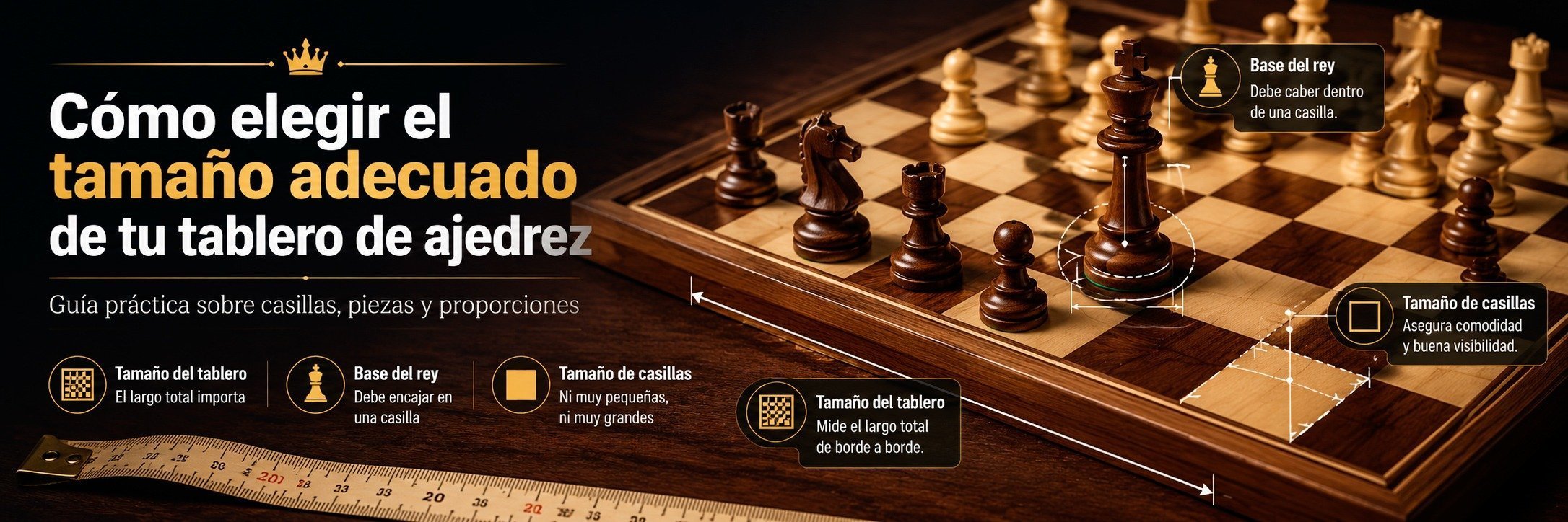 Cómo elegir el tamaño adecuado de tu tablero de ajedrez